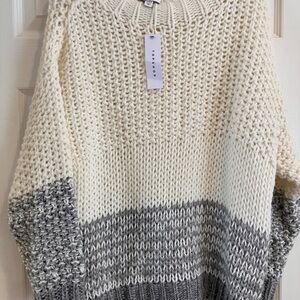 Topshop Cream and Gray Women's Sweater